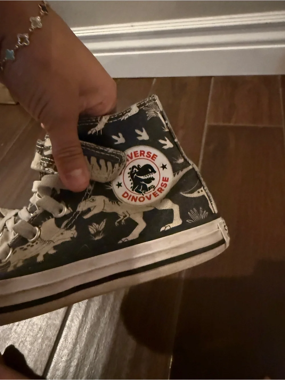 Converse Kids High-Top Sneakers in Black and Cream Floral Print